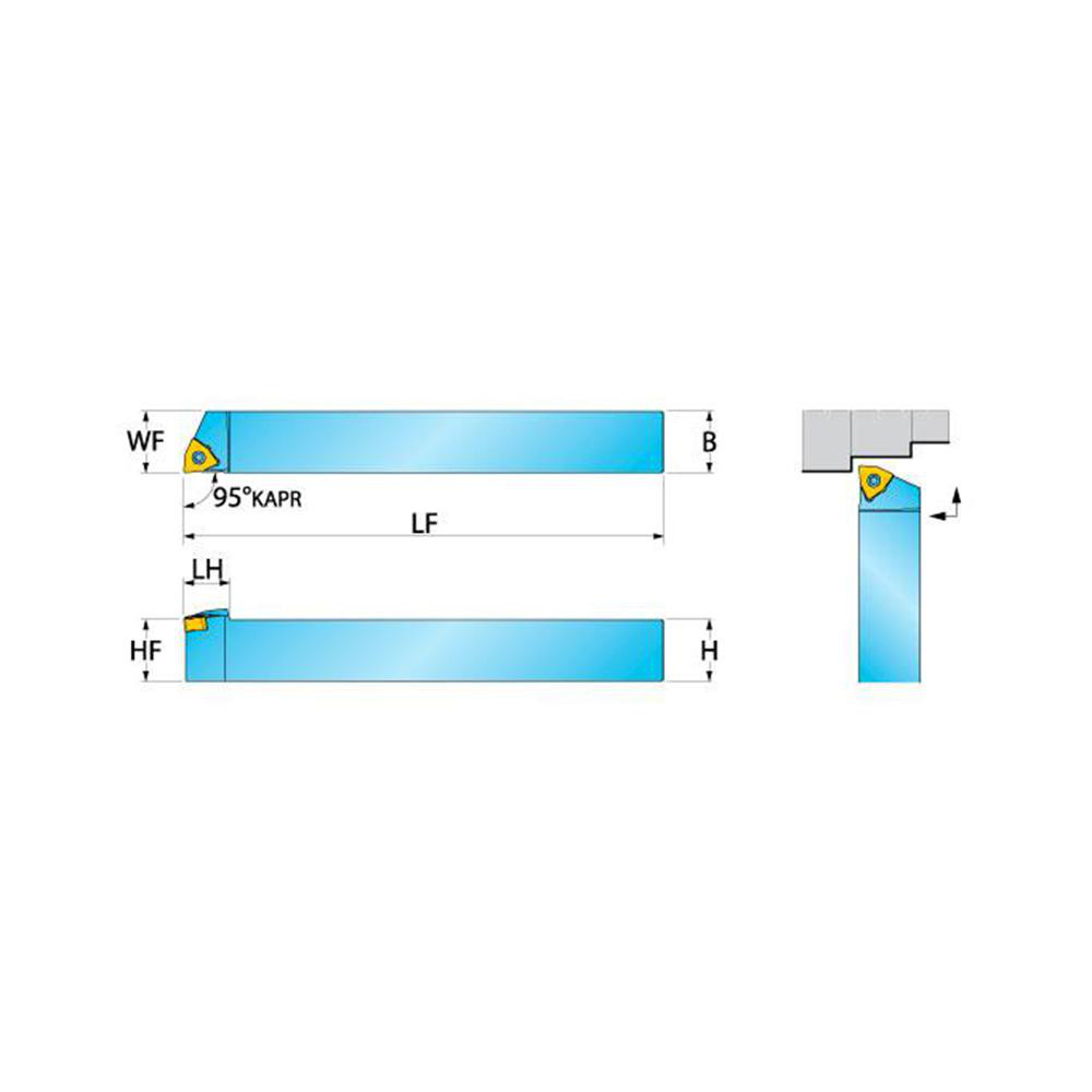 Ingersoll Cutting Tools Indexable Turning Toolholder: SWLNR08-2.2C-SH, 93.0 deg Lead Angle, Screw - 6211483
