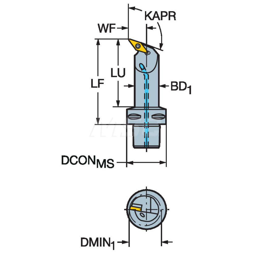 Sandvik Coromant Modular Turning & Profiling Head: Size C4, 90 mm Head Length, Right Hand - 5728441