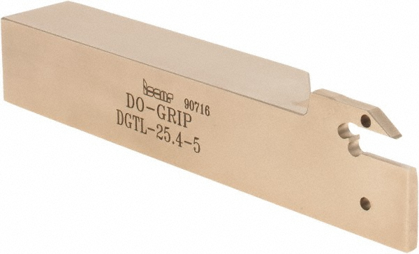 Iscar Indexable Grooving-Cutoff Toolholder: DGTL 25.4-5, 0.189 to 0.197" Groove Width, 1-1/2" Max Depth of Cut, Left Hand - 2301375