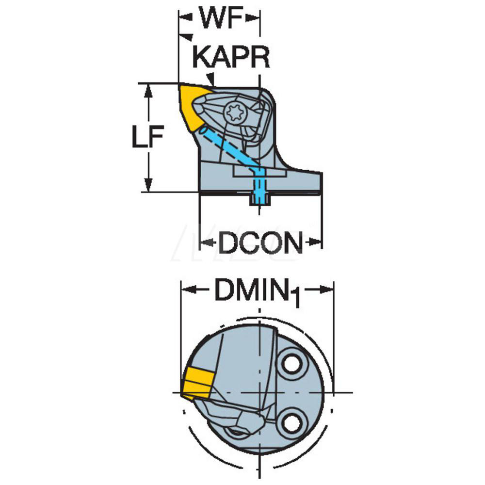 Sandvik Coromant Modular Turning & Profiling Head: Size 40, 36 mm Head Length, Left Hand - 5764364