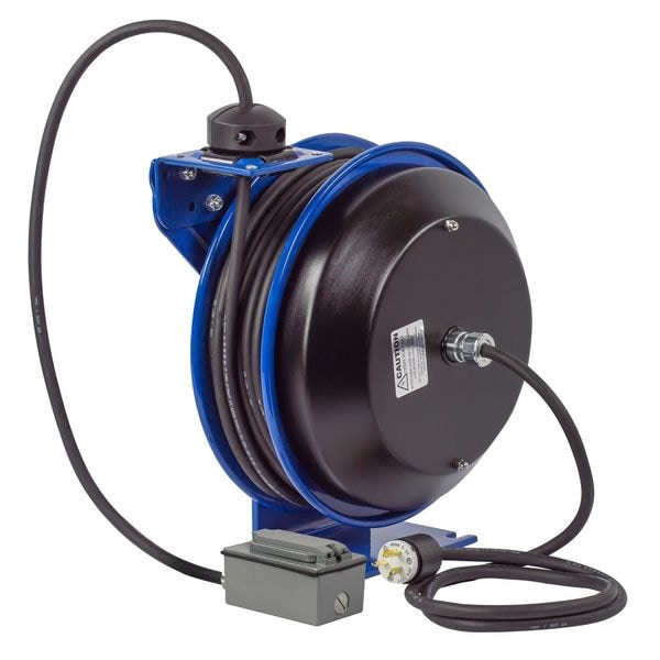 Coxreels 50 ft. 12/3 Extension Cord Reel 20 Amps 2 Outlets 120VAC Voltage - PC13-5012-F