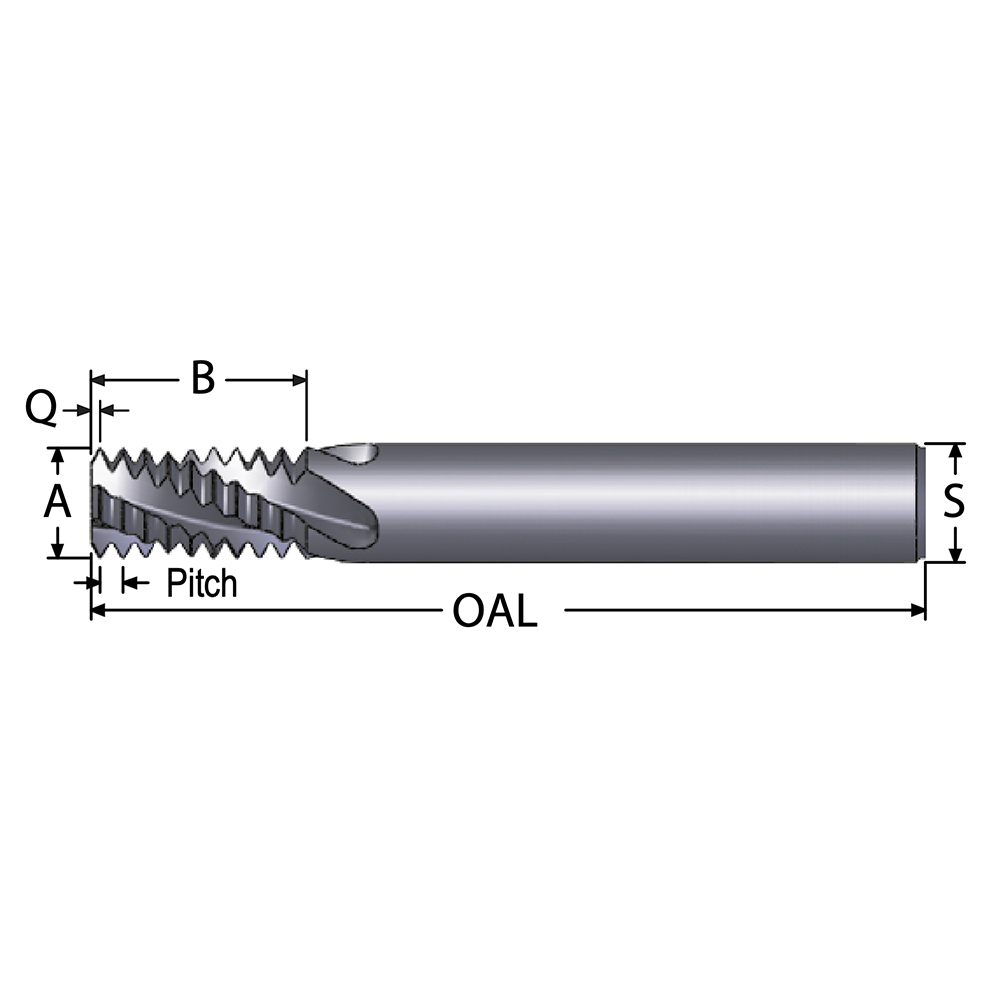 Kennametal Indexable Grooving-Cutoff Toolholder: A4SMR160820, 8 mm Min Groove Width, 20 mm Max Depth of Cut, Right Hand - 2263185