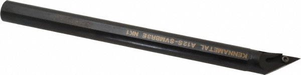 Kennametal Indexable Boring Bar: A12SSVQBL2, 24.89 mm Min Bore, Left Hand, 19.05 mm Shank Dia, 17.5 deg Lead, Steel - 1094722