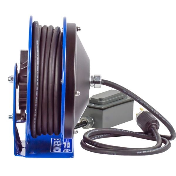 Coxreels 30 ft. 12/3 Extension Cord Reel 20 Amps 2 Outlets 120VAC Voltage - PC10-3012-F