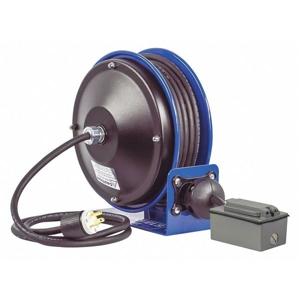 Coxreels 30 ft. 12/3 Extension Cord Reel 20 Amps 2 Outlets 120VAC Voltage - PC10-3012-F