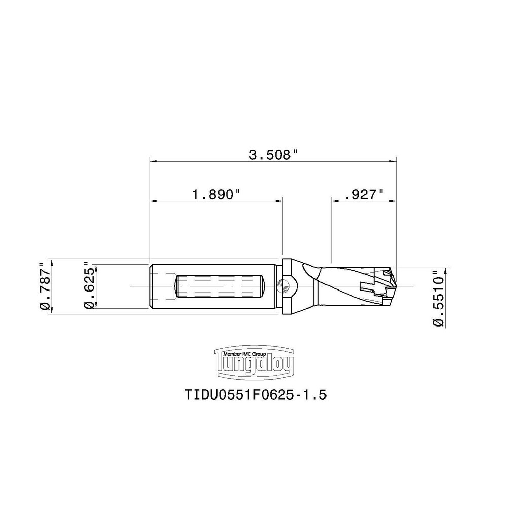 Tungaloy Indexable Boring Bar: A25S-SVUCL16-D320, 32.00 mm Min Bore, Left Hand, 25.00 mm Shank Dia, 93 deg Lead, Steel (Shank) - 6849586