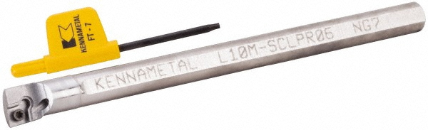 Kennametal Indexable Boring Bar: L10MSCLPR06, 13.00 mm Min Bore, Right Hand, 10.00 mm Shank Dia, -5 deg Lead, Heavy Metal - 3331107