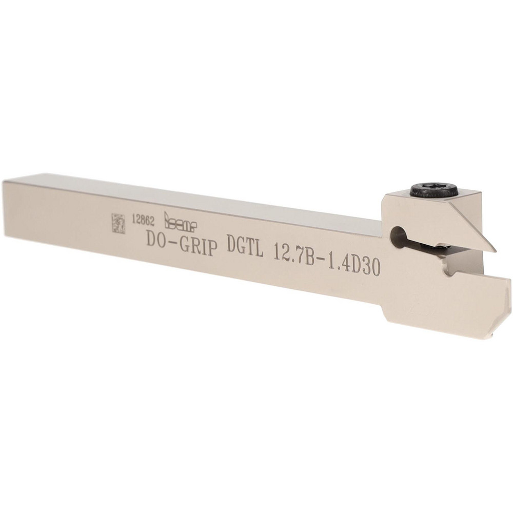 Iscar Indexable Grooving-Cutoff Toolholder: DGTL 12.7B-1.4D30, 0.055 to 0.055" Groove Width, 0.591" Max Depth of Cut, Left Hand - 2301418