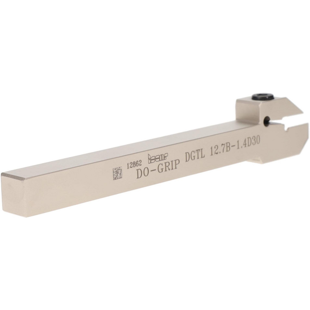 Iscar Indexable Grooving-Cutoff Toolholder: DGTL 12.7B-1.4D30, 0.055 to 0.055" Groove Width, 0.591" Max Depth of Cut, Left Hand - 2301418