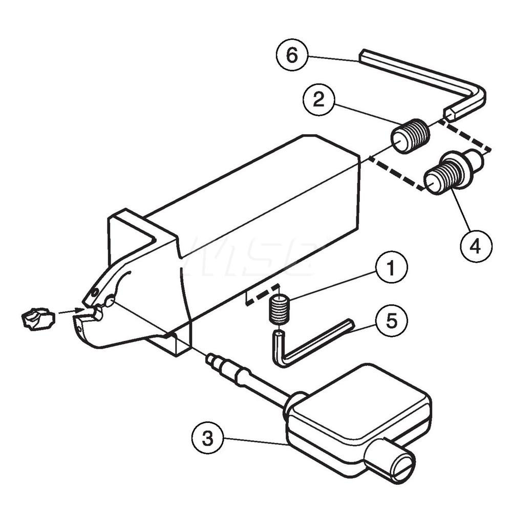 Sandvik Coromant Indexable Grooving Toolholder: QFU-RGH100C16-035B, Right Hand - 7192478
