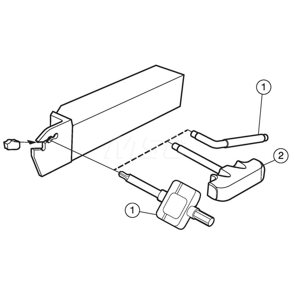 Sandvik Coromant Indexable Grooving Toolholder: QD-RFF1000-12S, External, Right Hand, 2" Max Workpiece Dia - 6427607