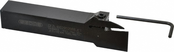 Seco Indexable Turning Toolholder: CFZL 1002802DRBJET, 90.0 deg Lead Angle, Clamp - 02749017