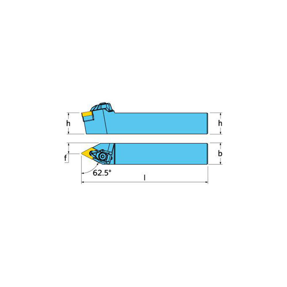Ingersoll Cutting Tools Indexable Turning Toolholder: TDNNN16-4D, 63.0 deg Lead Angle, Clamp - 3603864
