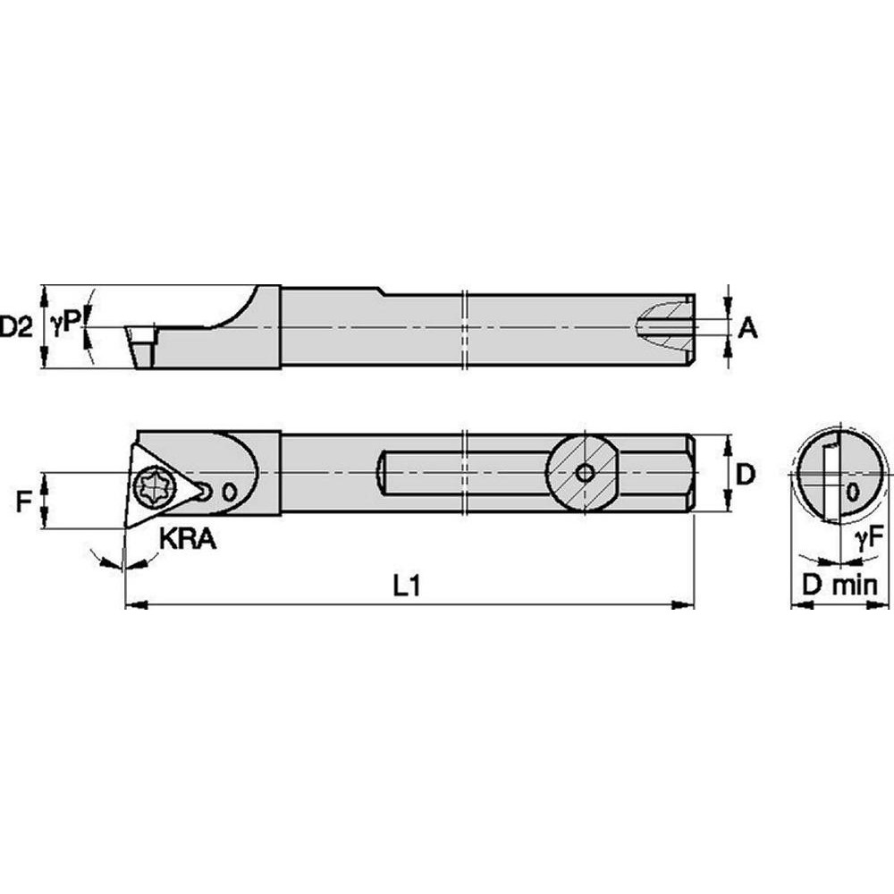 Widia Indexable Boring Bar: QSBI50065R, 0.5630" Min Bore, Right Hand, 95 deg Lead, Steel - 2825774