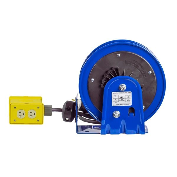 Coxreels 30 ft. 12/3 Extension Cord Reel 20 Amps 4 Outlets 120VAC Voltage - PC10-3012-B