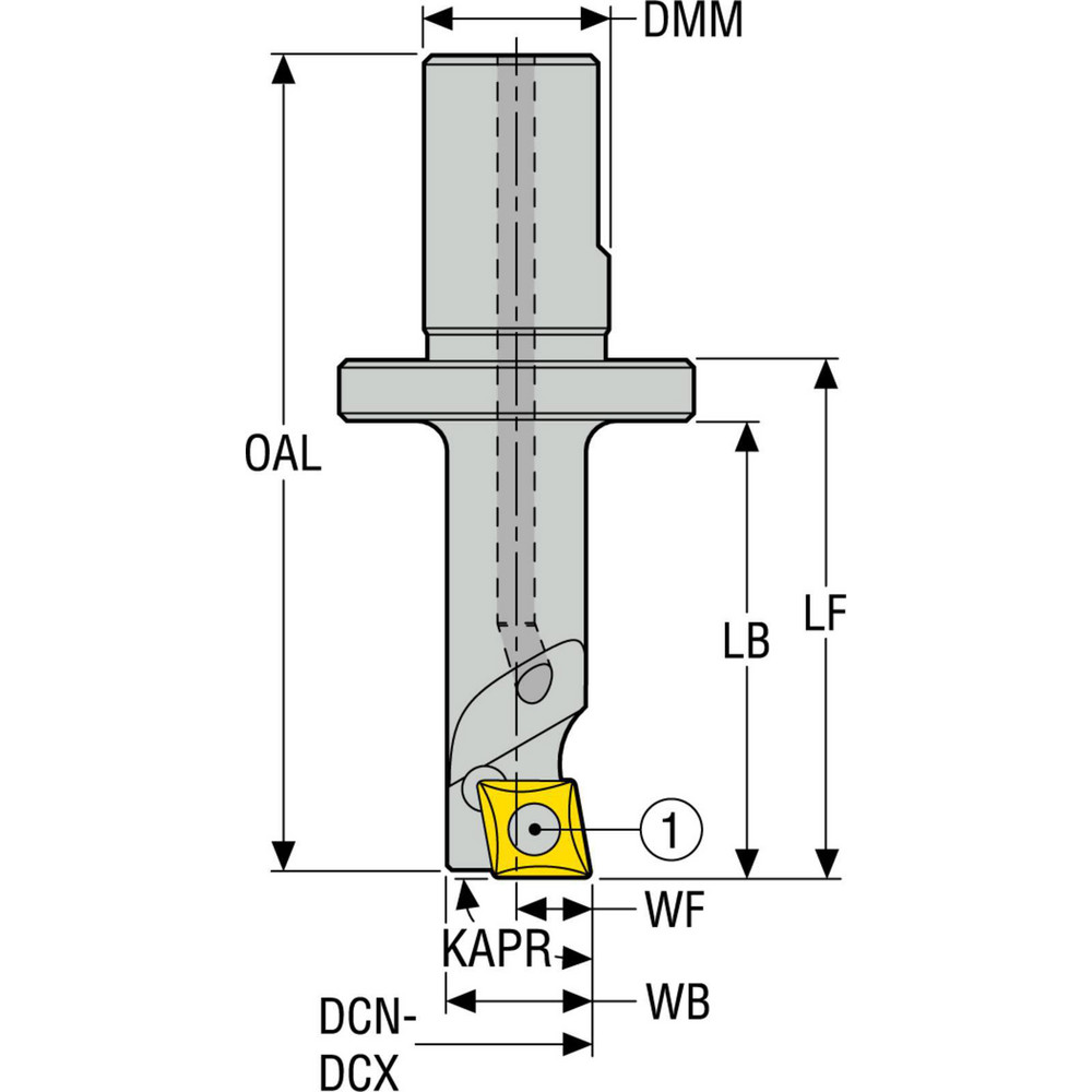 Seco Indexable Boring Bar: A762 203 CARBIDE, 5.99 mm Min Bore, 16.00 mm Shank Dia, 90 deg Lead, Solid Carbide - 02594970