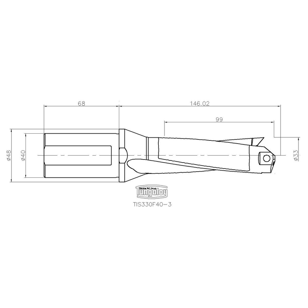 Tungaloy Indexable Boring Bar: A16Q-SVZBR11-D200, 20.00 mm Min Bore, Right Hand, 16.00 mm Shank Dia, 93 deg Lead, Steel (Shank) - 6849601