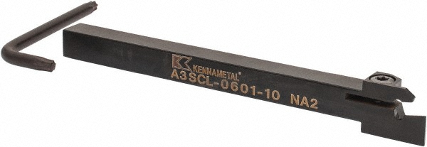 Kennametal Indexable Cutoff Toolholder: 10 mm Max Depth of Cut, 0.79" Max Workpiece Dia, Right Hand - 1806716