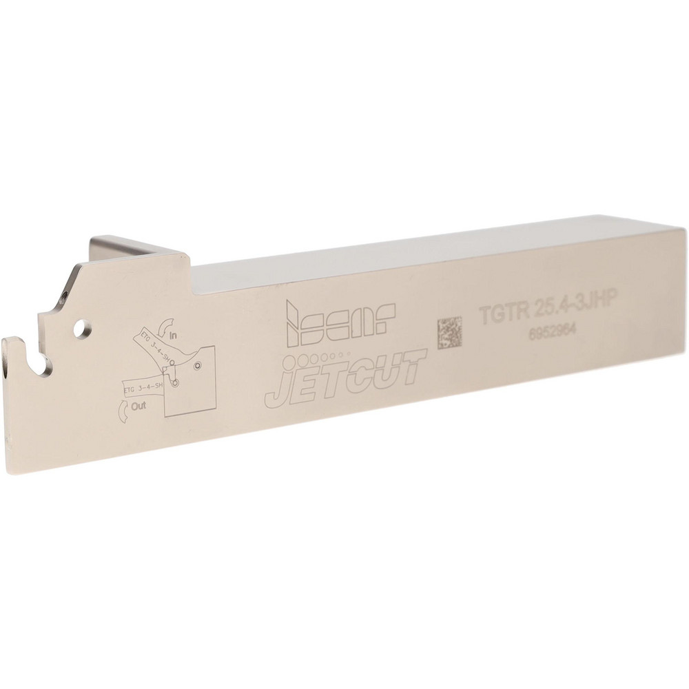 Iscar Indexable Grooving-Cutoff Toolholder: TGTR1616-3JHP, 2.8 to 3.5 mm Groove Width, 17.5 mm Max Depth of Cut, Right Hand - 2302402