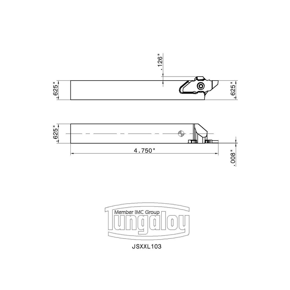 Tungaloy Indexable Boring Bar: E12Q-SCLCR06-D160, 16.00 mm Min Bore, Right Hand, 12.00 mm Shank Dia, 95 deg Lead, Solid Carbide - 6856855