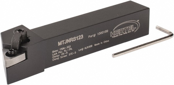 Hertel Indexable Turning Toolholder: MTJNLS123 3/4" SHANK, Clamp & Screw - 1000186