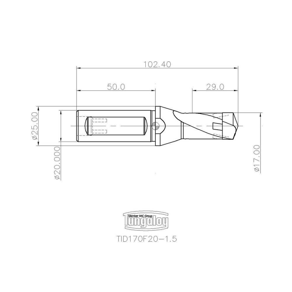 Tungaloy Indexable Boring Bar: A12M-SVQBR11-D170, 17.00 mm Min Bore, Right Hand, 12.00 mm Shank Dia, 117.5 deg Lead, Steel (Shank) - 6849591