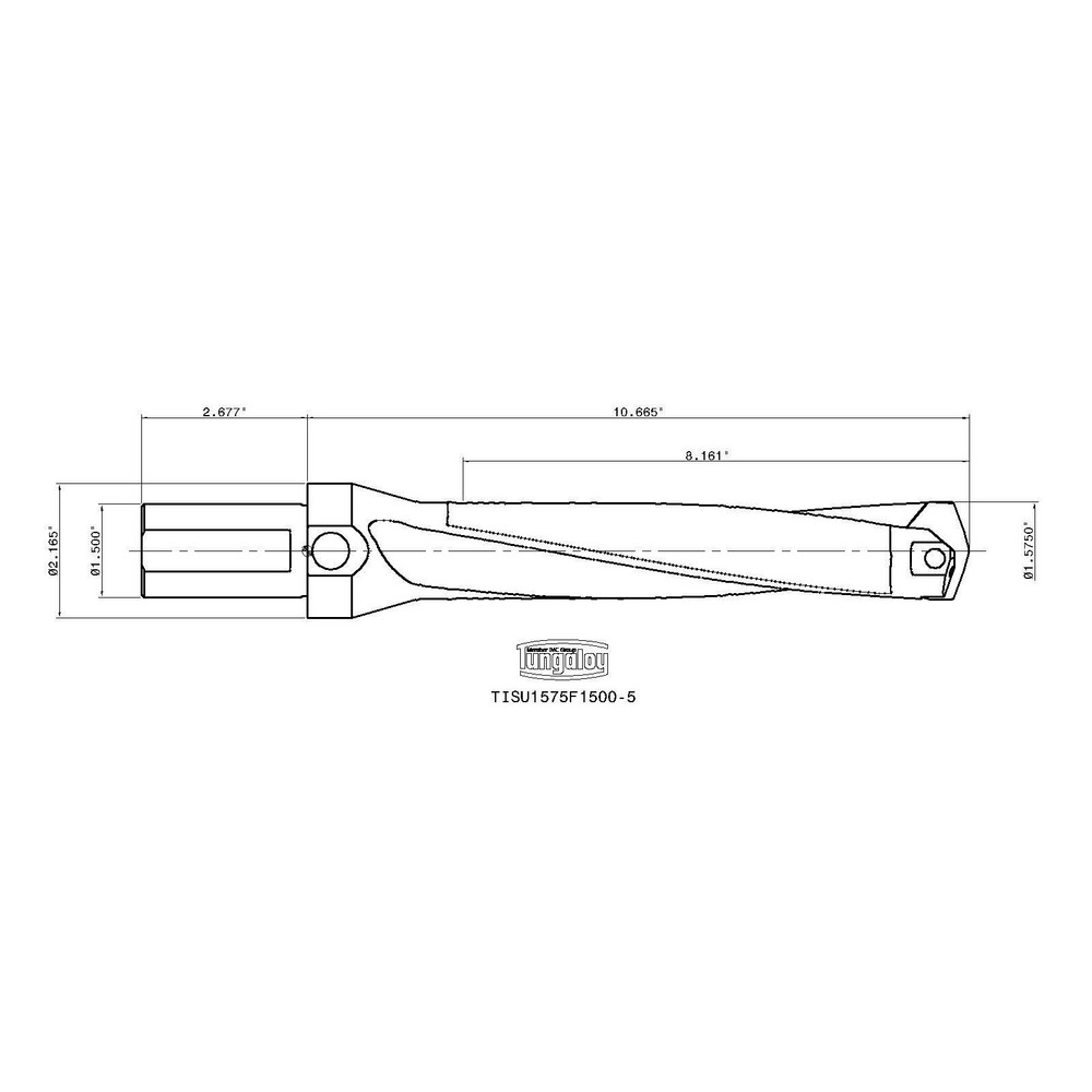 Tungaloy Indexable Boring Bar: E06-SWLXR2-D08, 0.5000" Min Bore, Right Hand, 95 deg Lead, Solid Carbide - 6990703