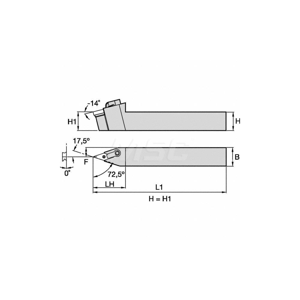 Kennametal Indexable Turning Toolholder: MVVNN163C, Clamp & Screw - 1096003