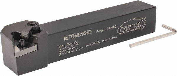 Hertel Indexable Turning Toolholder: MTFNR164D 1" SHANK, Clamp & Screw - 1000176