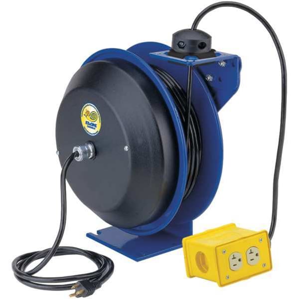 Coxreels 50 ft. 12/3 Retractable Cord Reel 4 Outlets 120VAC Voltage - EZ-PC13-5012-B