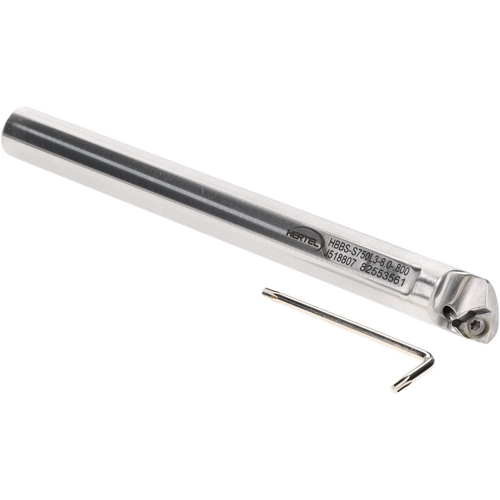 Hertel Indexable Boring Bar: HBBS-S750R5-4.0-855, 0.8550" Min Bore, Right Hand, Steel - H59870402