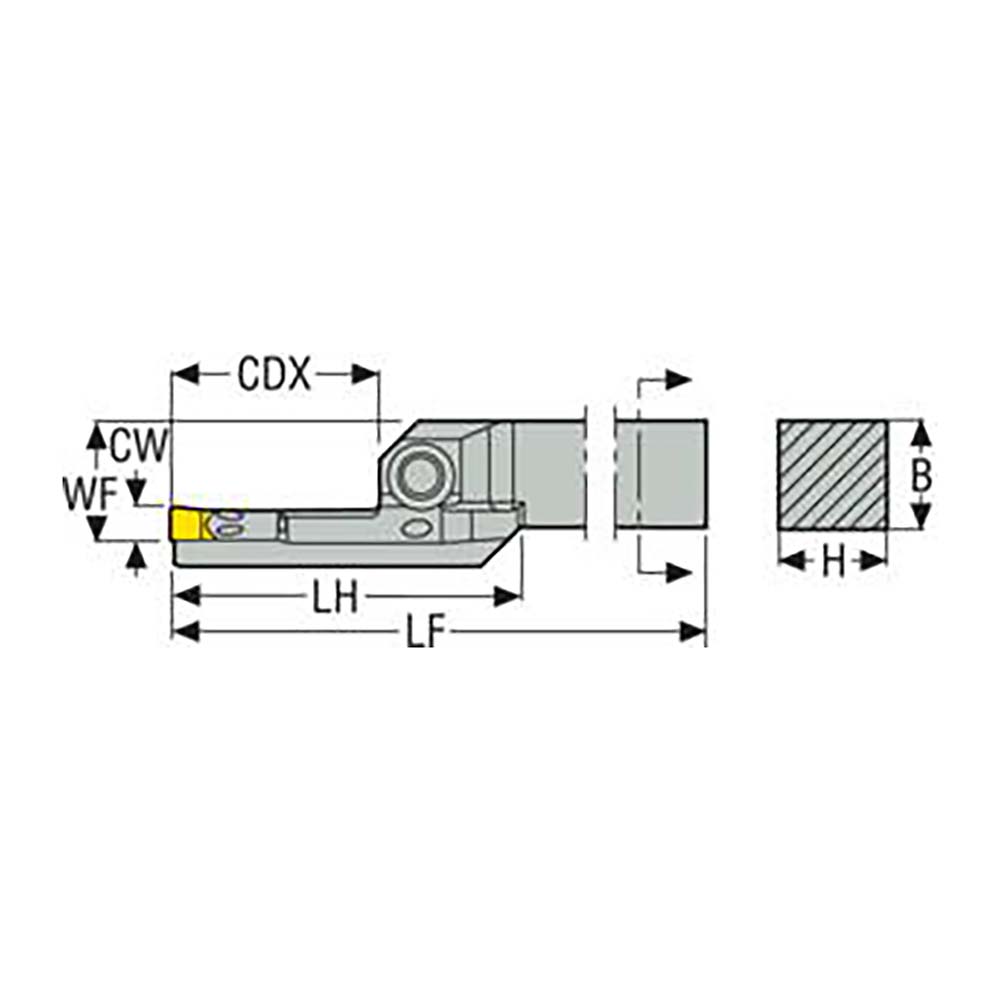 Seco Indexable Turning Toolholder: CFIR10006D, 90.0 deg Lead Angle, Clamp - 00087634