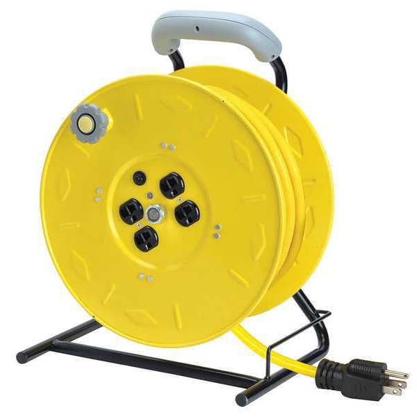 Lumapro 100 ft. 12/3 Extension Cord Reel 13 Amps 4 Outlets 120VAC Voltage - 22M975