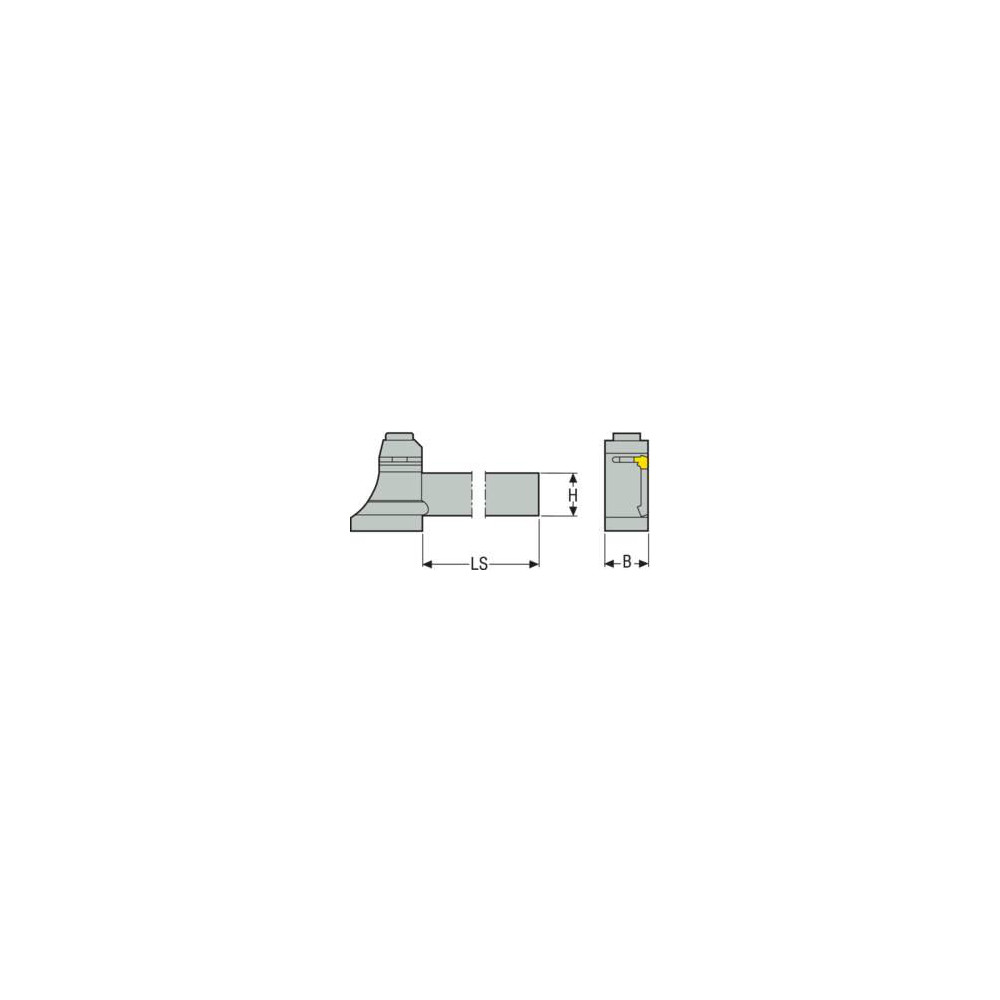 Seco Tool Block Style 150.10, 3/4" Blade Height, 4.531" OAL, Indexable Cutoff Blade Tool Block - 00048457