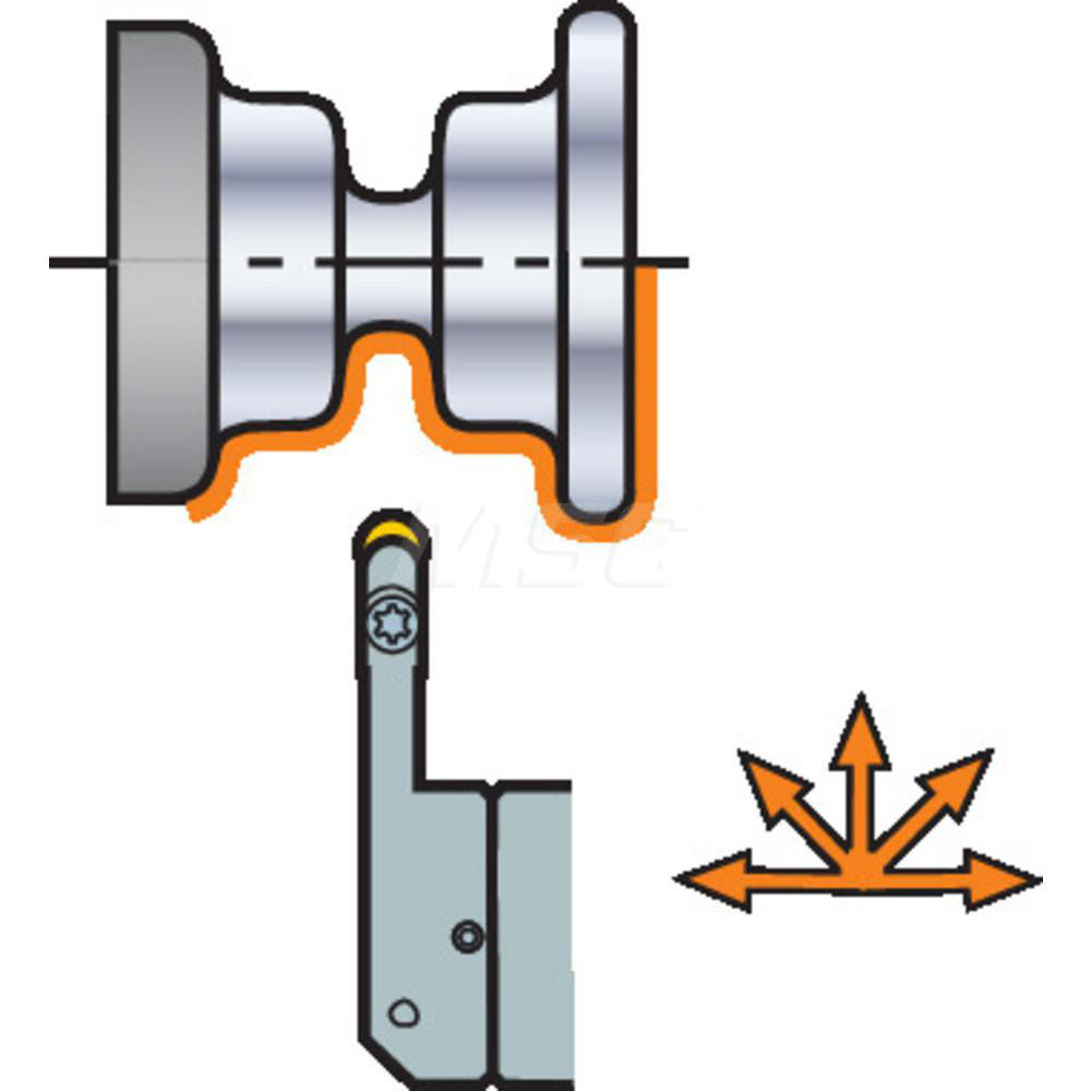 Sandvik Coromant Modular Grooving Head: Right Hand, Cutting Head, System Size 40, Uses QD Size G Inserts - 6427831