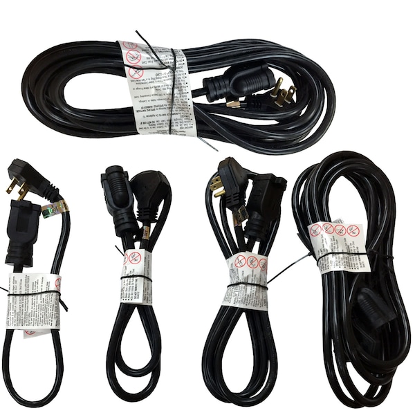 Electriduct Extension Cord, Indoor, Black, 15 ft - PE-ED-FP-5PK-BK