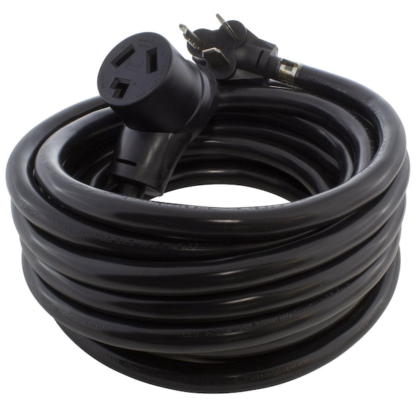 Ac Works STW; Cold Weather Extension Cord, 10 AWG, Indoor/Outdoor, 10/3, 1 Outlets, 10-30R, Black, PVC - 1030PR-010
