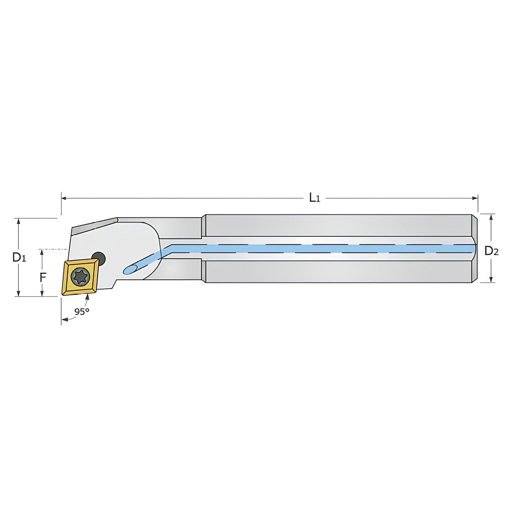 Micro 100 Indexable Boring Bar: .775X5/8X5.9 RH, 0.7750" Min Bore, Right Hand - 20-0852