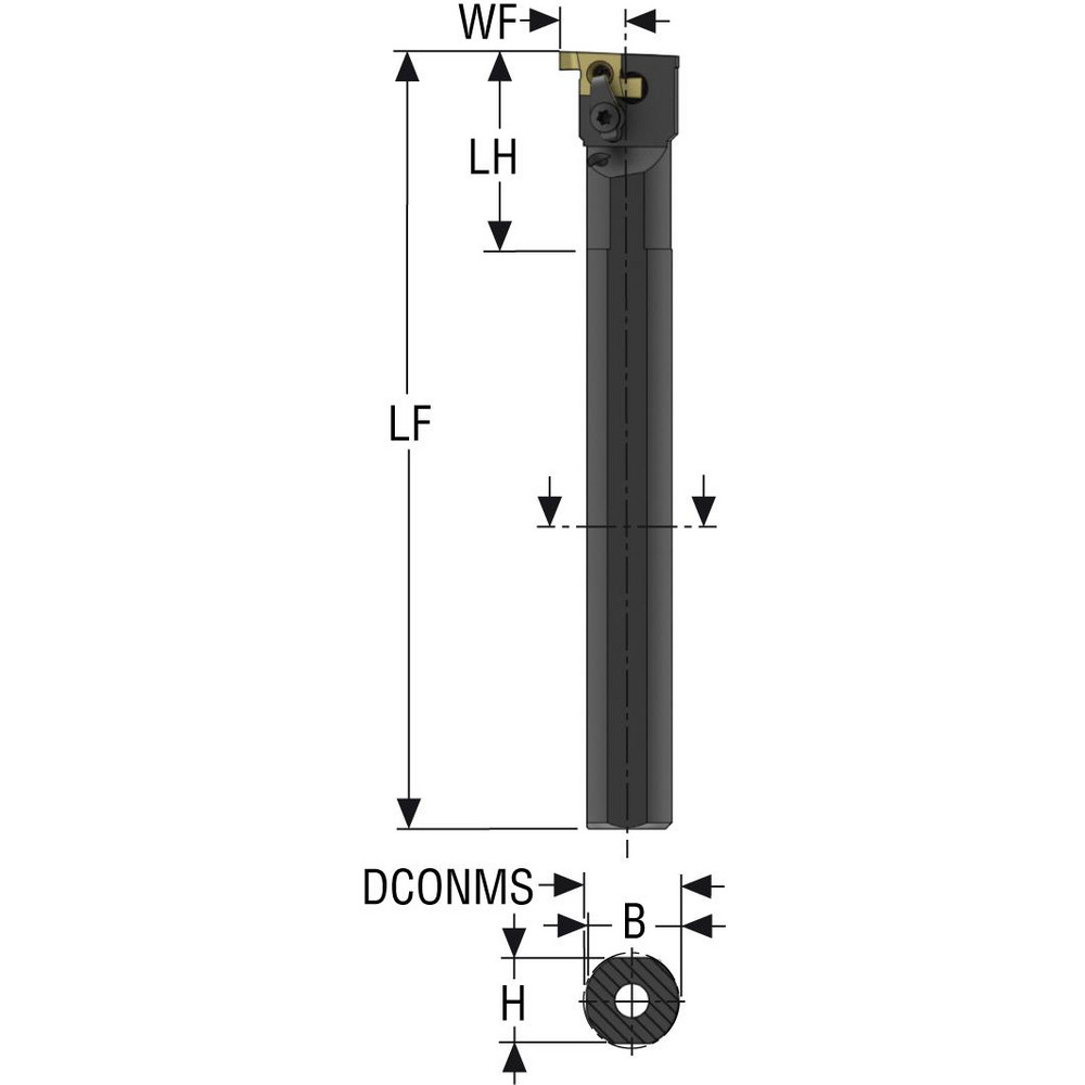 Seco Indexable Grooving Toolholder: CNR0007510-10-HA, Internal, Right Hand - 02990231