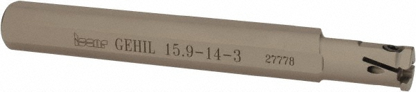 Iscar Indexable Grooving Toolholder:  GEHIR 12.7-14-3, 0.1260" Max Groove Width - 2801139