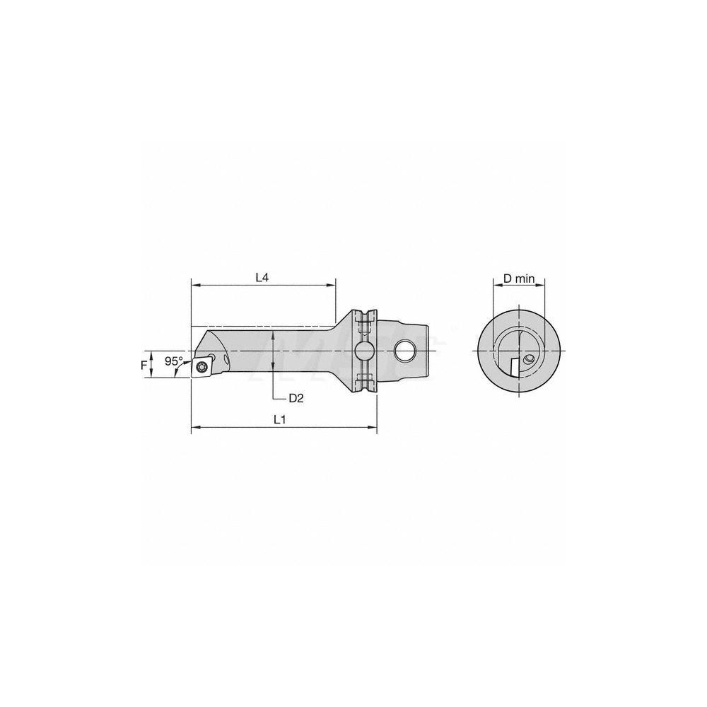 Kennametal Modular Boring Head: 35.16 mm Max Dia, Left Hand, Size KM40TS - 3955501