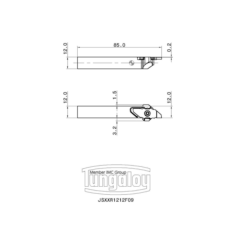 Tungaloy Indexable Boring Bar: A07G-SCLCR04-D080, 8.00 mm Min Bore, Right Hand, 7.00 mm Shank Dia, 95 deg Lead, Steel (Shank) - 6862260