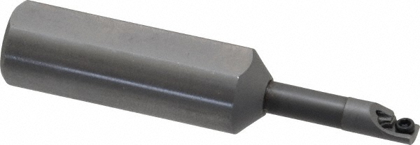 Kennametal Indexable Boring Bar: E3208XSCLDR121, 0.2300" Min Bore, Right Hand, 5 deg Lead, Solid Carbide (Shank) & Steel (Head) - 1938022