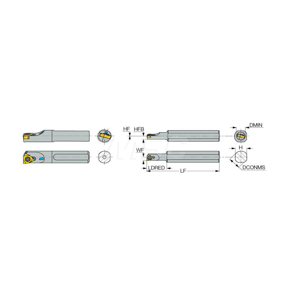 Iscar Indexable Boring Bar: S6-SWUBR-065, 0.2360" Min Bore, Right Hand, Steel - 3601275