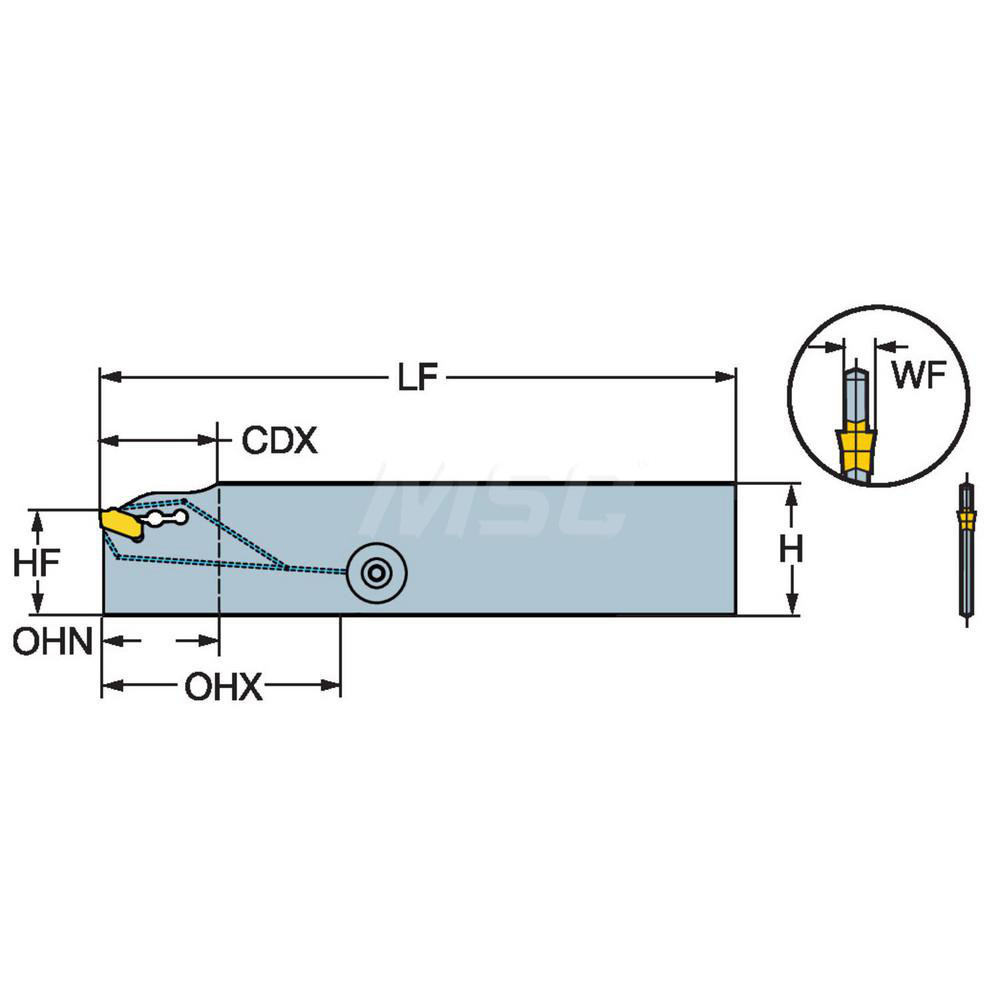 Sandvik Coromant QD-NR/L1..C..A Single End Right Hand Indexable Cutoff Blade - 6634647
