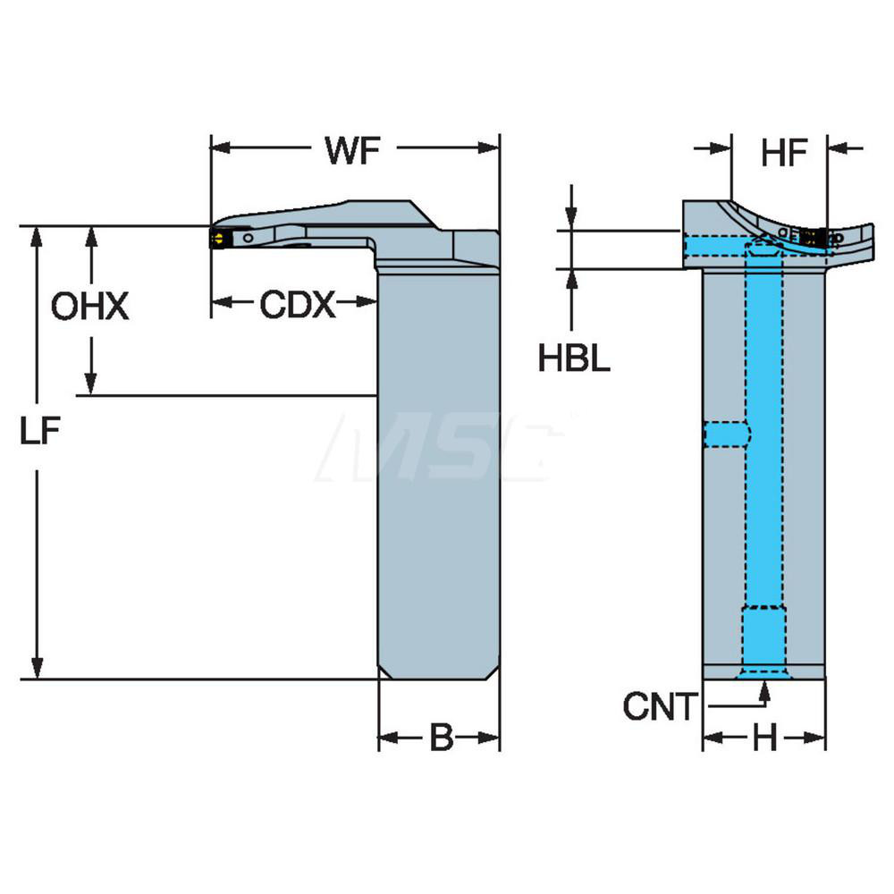 Sandvik Coromant Indexable Grooving Toolholder: QFU-RGH090C16-030B, Right Hand - 7192477