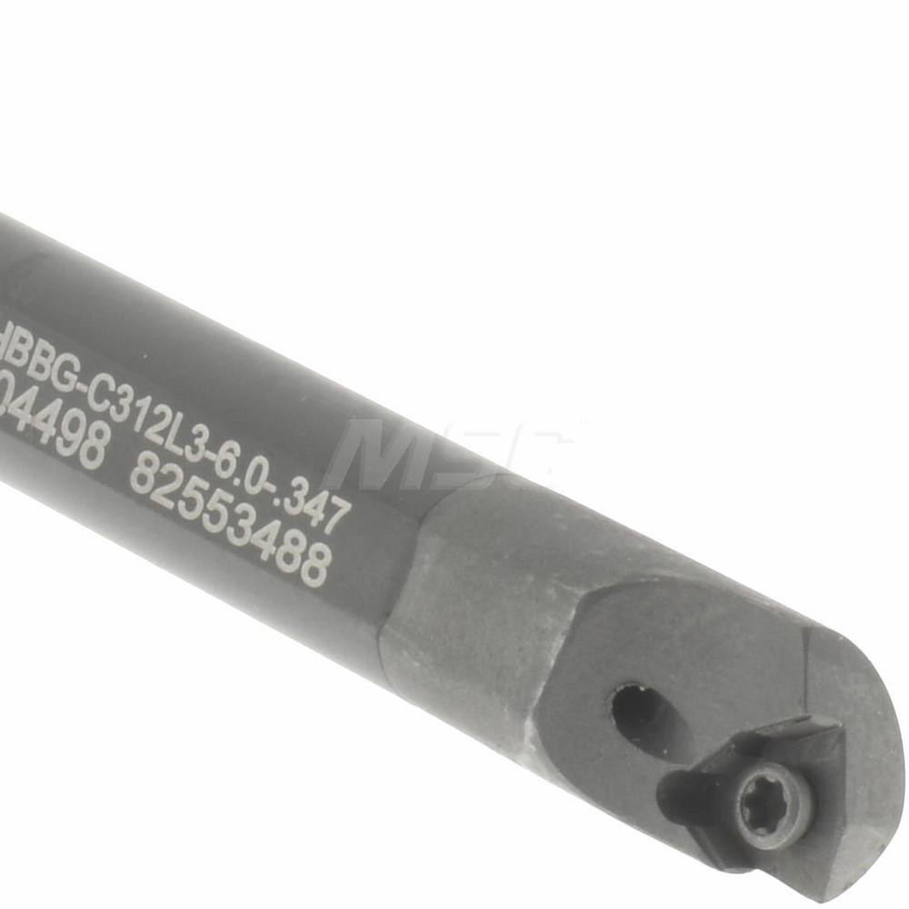 Hertel Indexable Boring Bar: HBBG-C312L3-6.0-.347, 0.3470" Min Bore, Left Hand, Solid Carbide - H08614836