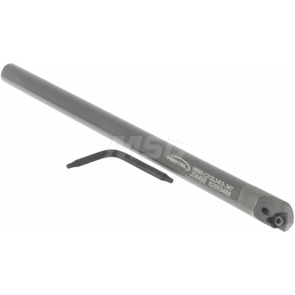 Hertel Indexable Boring Bar: HBBG-C312L3-6.0-.347, 0.3470" Min Bore, Left Hand, Solid Carbide - H08614836