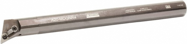 Kennametal Indexable Boring Bar: A20UDDUNR4KC3, 1.7050" Min Bore, Right Hand, 3 deg Lead, Steel - 2408391