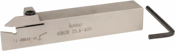 Iscar Indexable Grooving Toolholder: GHGR 25.4-2, External, Right Hand, 1.34" Max Workpiece Dia - 2800606